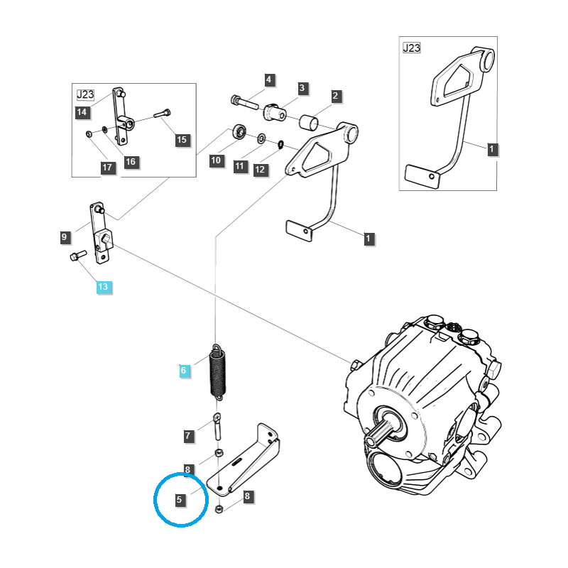 sistema de manejo - Soporte de resorte / TRG292 / Tractor LS / N.º 40195512