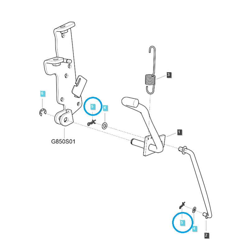 sistema de manejo - Pasador de chaveta / TRG670 / Tractor LS / N.º 40380548