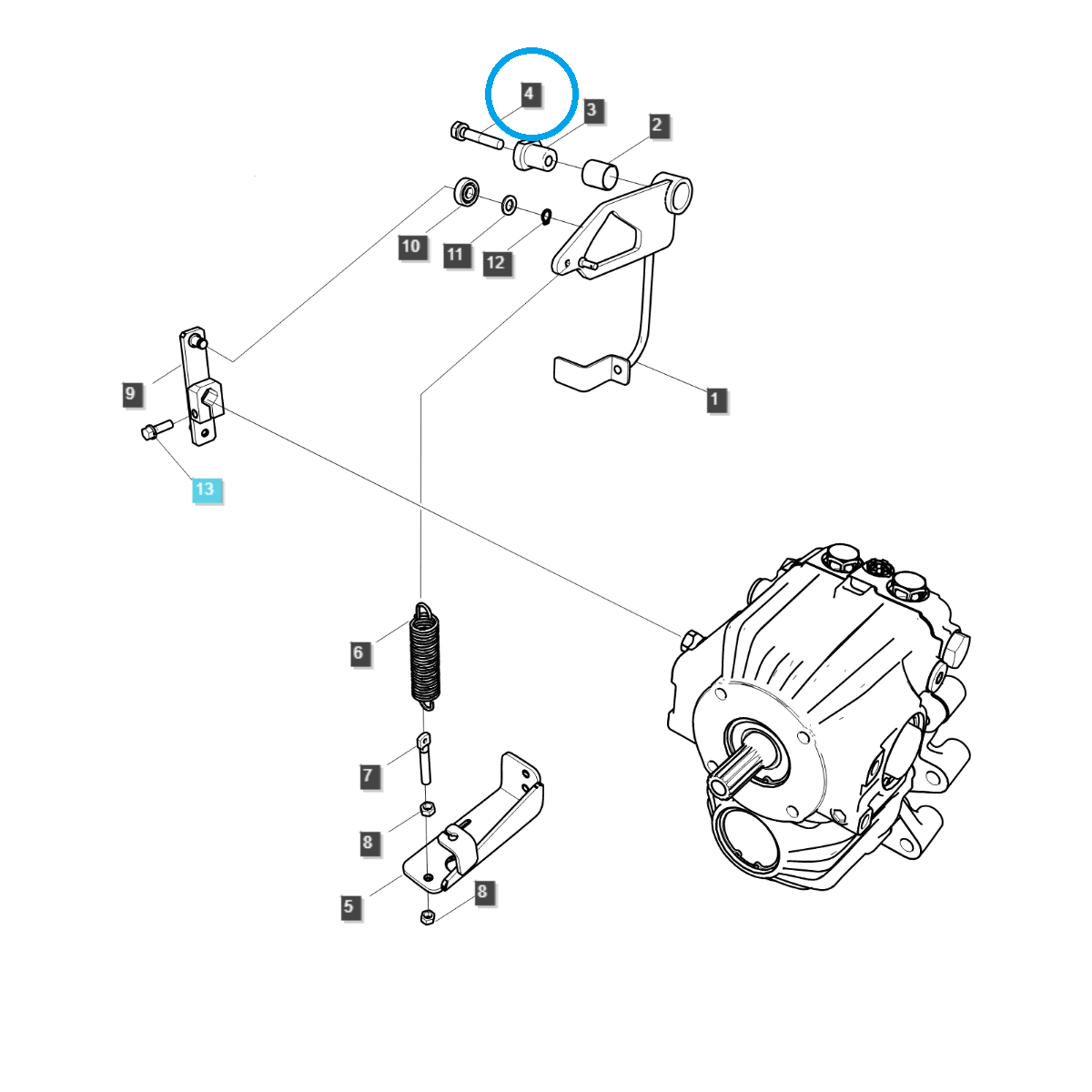 Boulon / M10 x 1,25 x 55 / S1541055 / Tracteur LS / N° 40028954