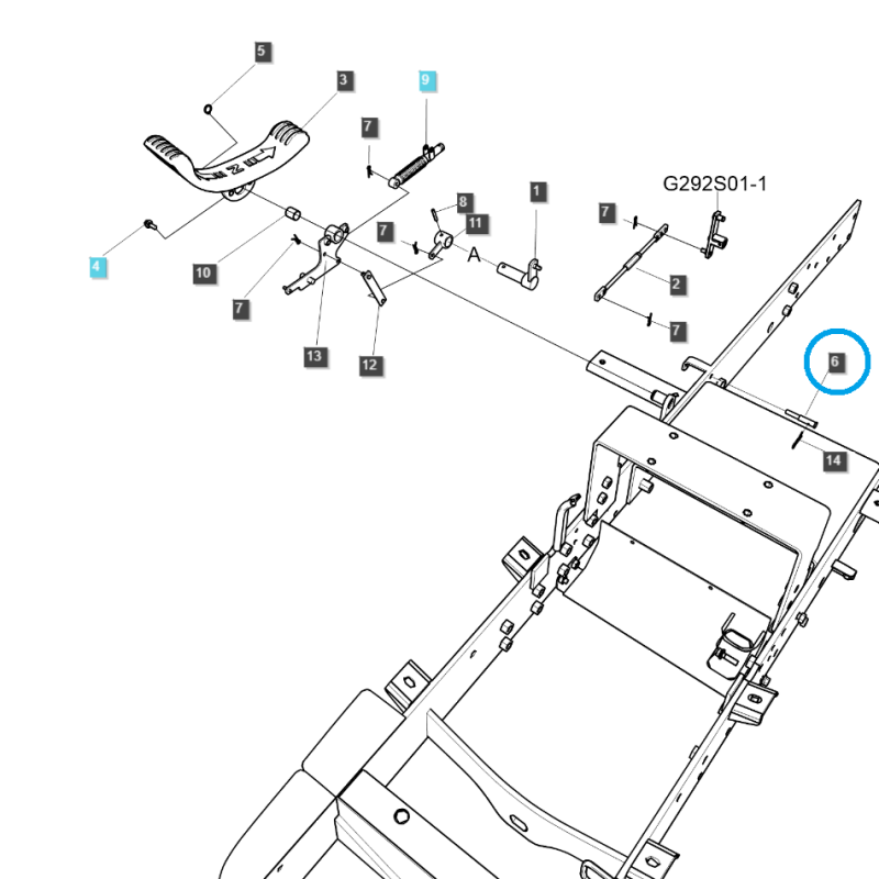 špendlíky - Tlmič pedálu traktora HST / TRG292 / LS / č. 40195520