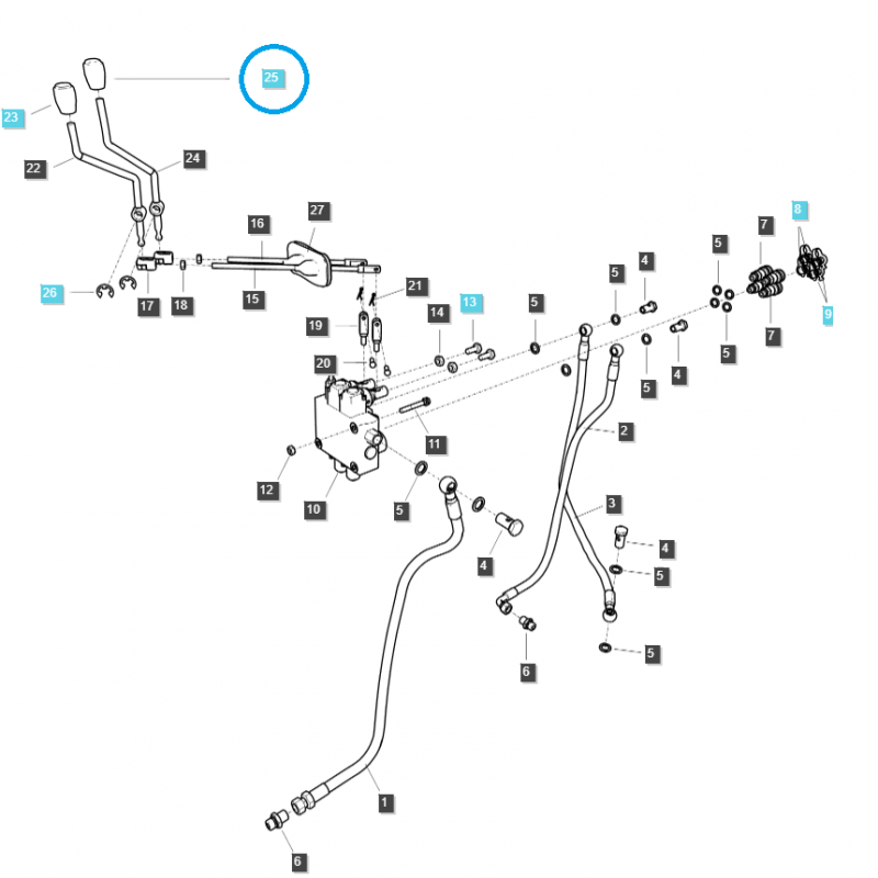 andere hydrauliksystem - Hubhebelknopf / TRG827 / LS Traktor / Nr. 40012881