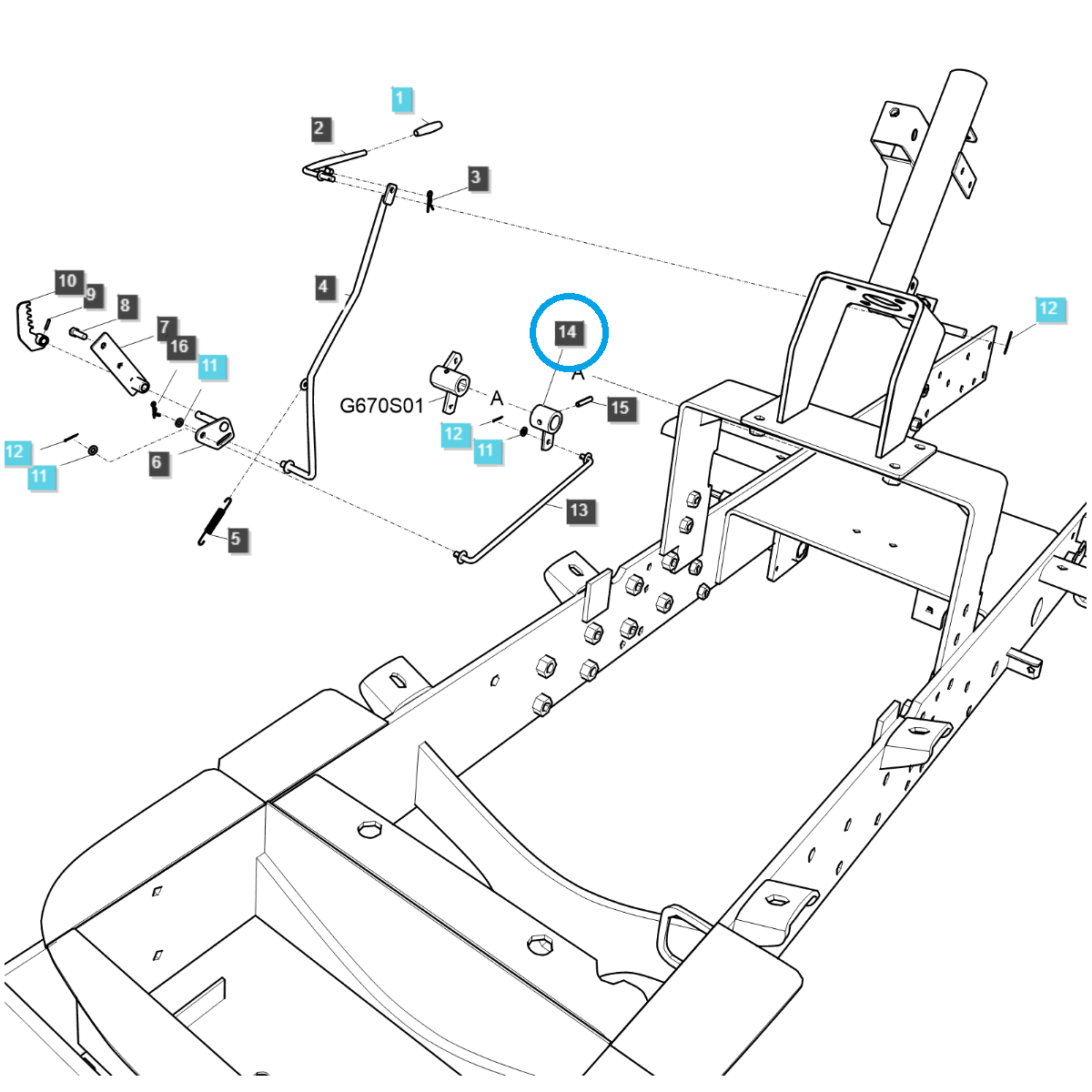 Bushing with lever / TRG670 / LS Tractor / No. 40293422