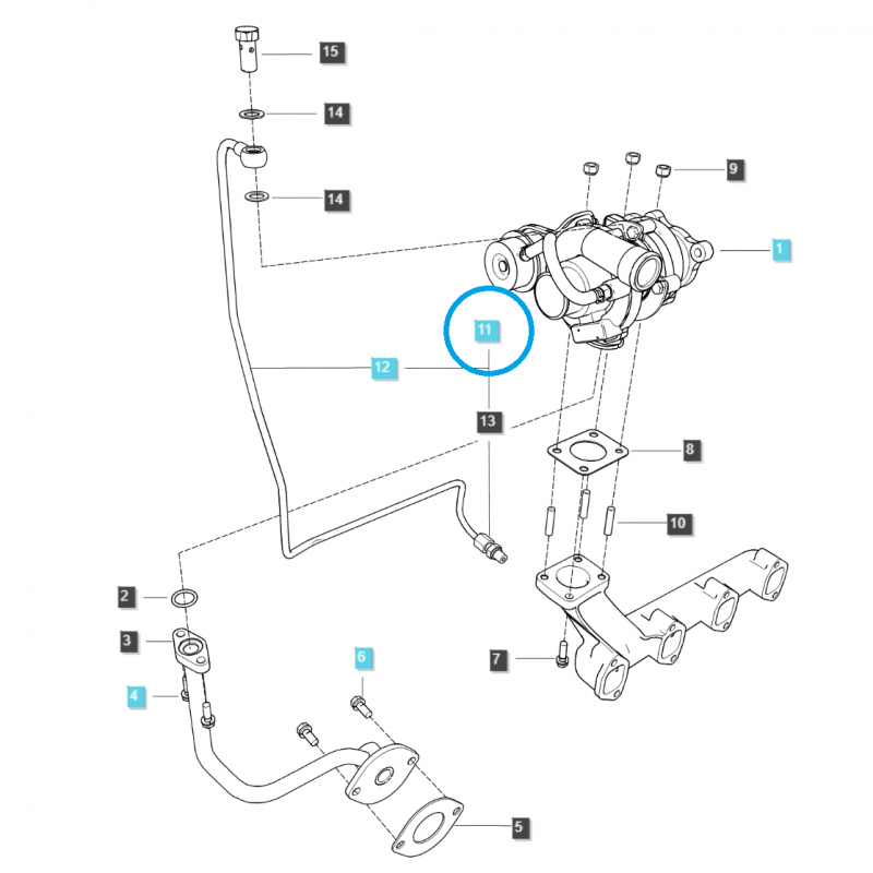 andere motor - Turbolader-Schmierleitung / TRG823 / LS Traktor / Nr. 40011662