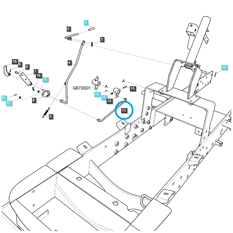 réservoir d essence - Câble de régulateur de vitesse / TRG292 / Tracteur LS / n° 40285275