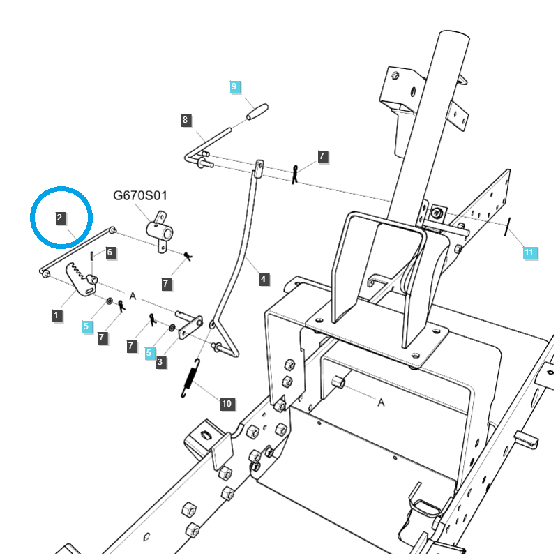 réservoir d essence - Câble de régulateur de vitesse / TRG292 / Tracteur LS / n° 40195515