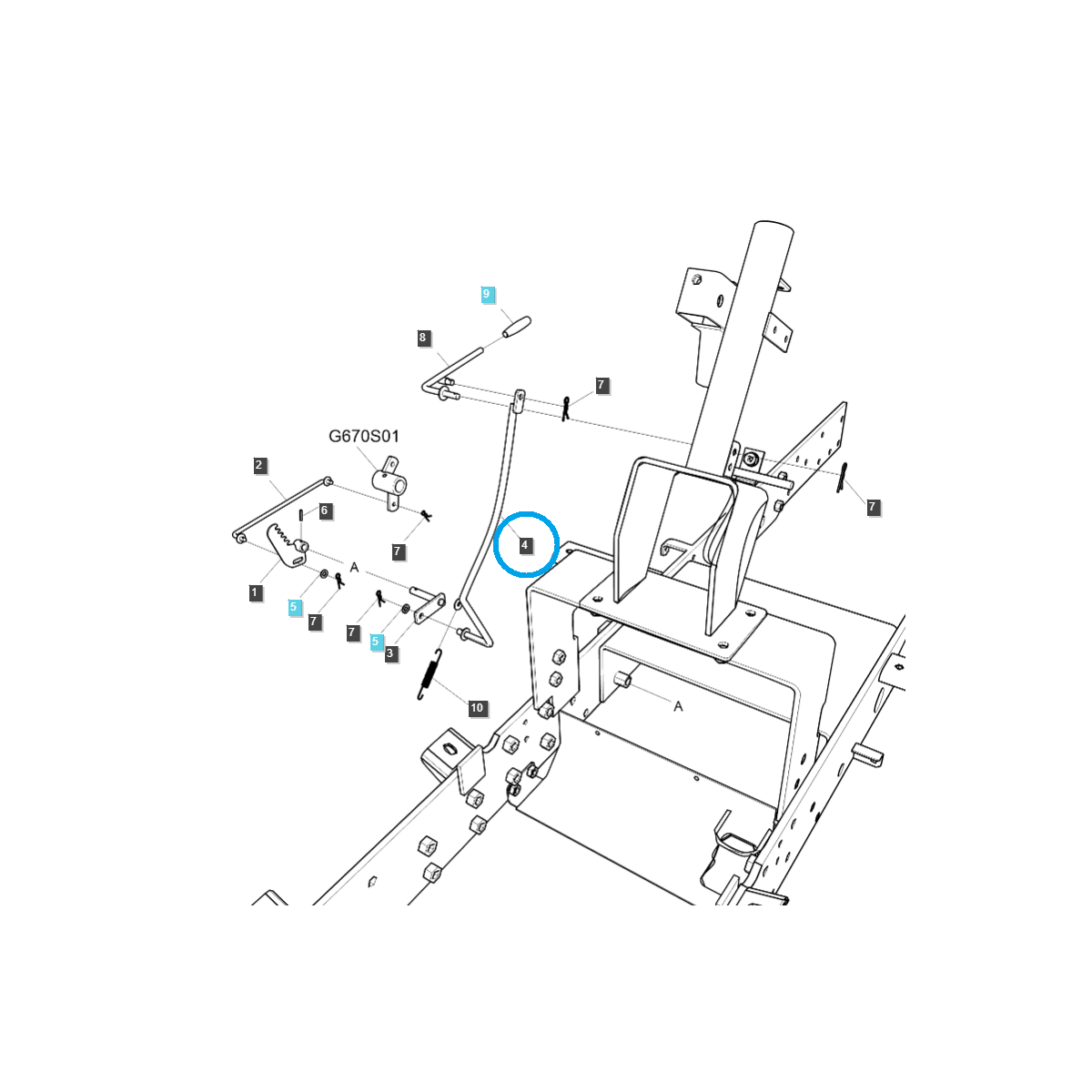 Cable de control de crucero / TRG292 / Tractor LS / n.º 40195517