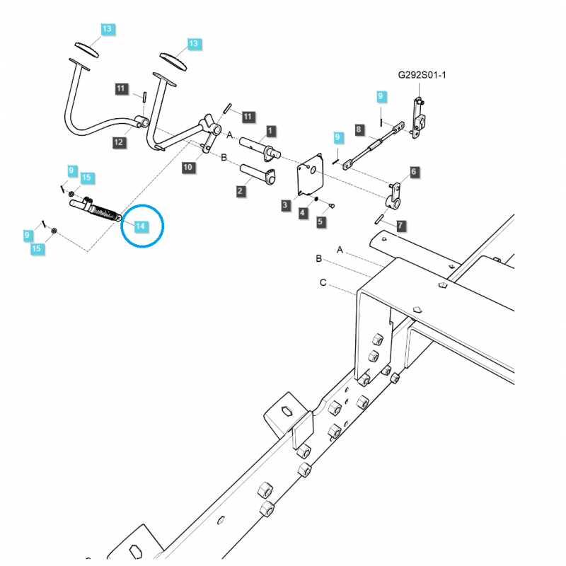 pozostale uklad napedowy - Amortyzator pedałów HST / TRG292 / LS Tractor 40296333