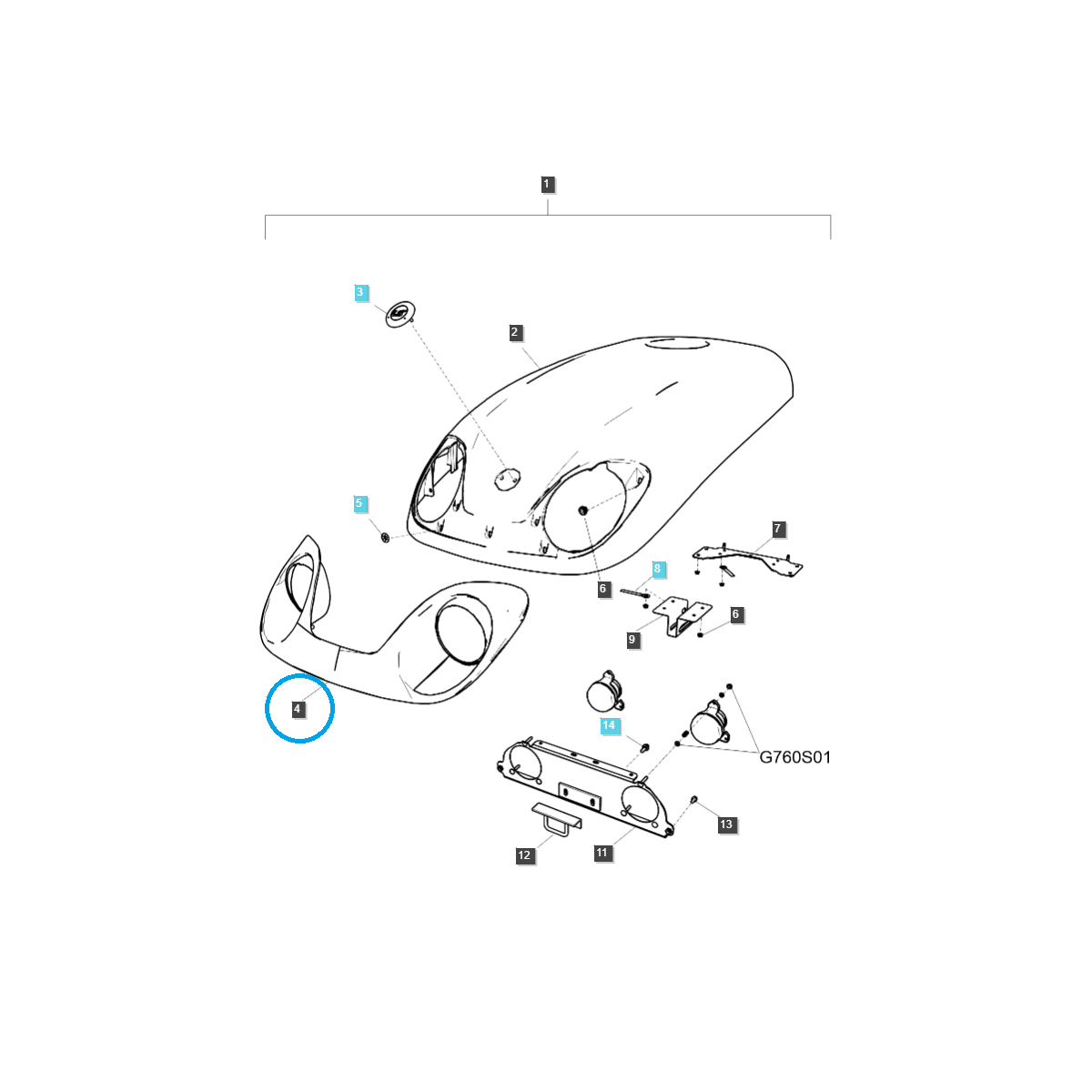 partes de carrocería - Maniquí / cubierta de faro / TRG830 / LS Tractor / no 40253405