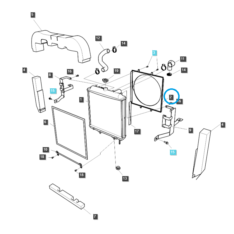 der rest - Kühlerlüfterabdeckung / TRG170 / LS Traktor 40192385