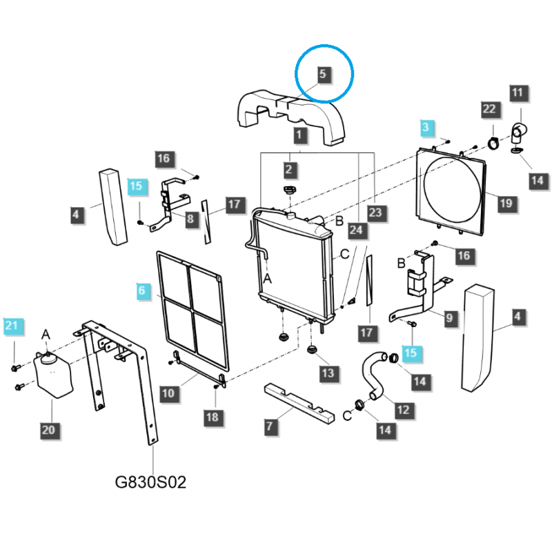 der rest - Motorhauben-Abstandshalter aus Schaumstoff / TRG830 / LS Tractor / Nr. 40196371