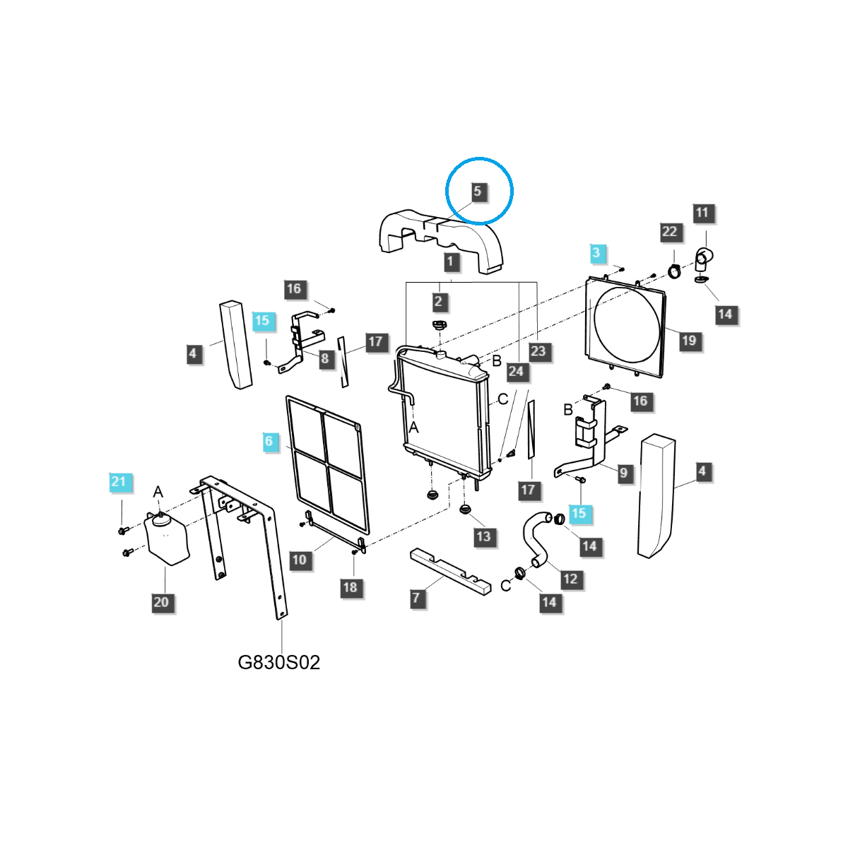 Pěnová podložka kapoty / TRG830 / LS Traktor / č. 40196371