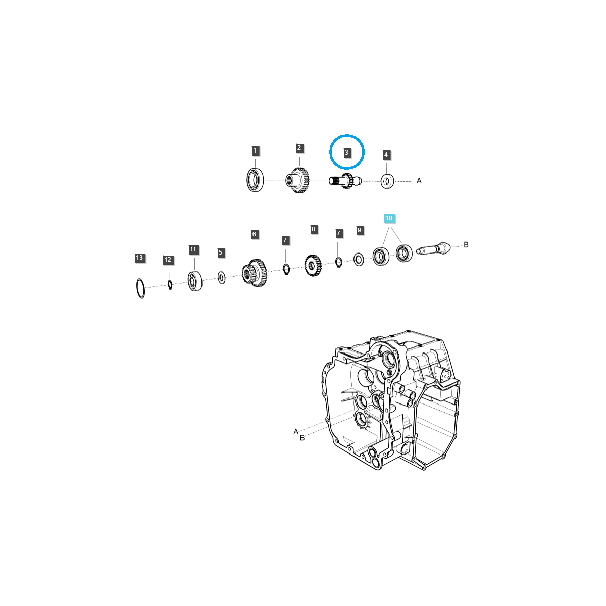 Arbre de transmission (plage) (DRV) 18T / TRG285 / Ls Tracteur 40196994