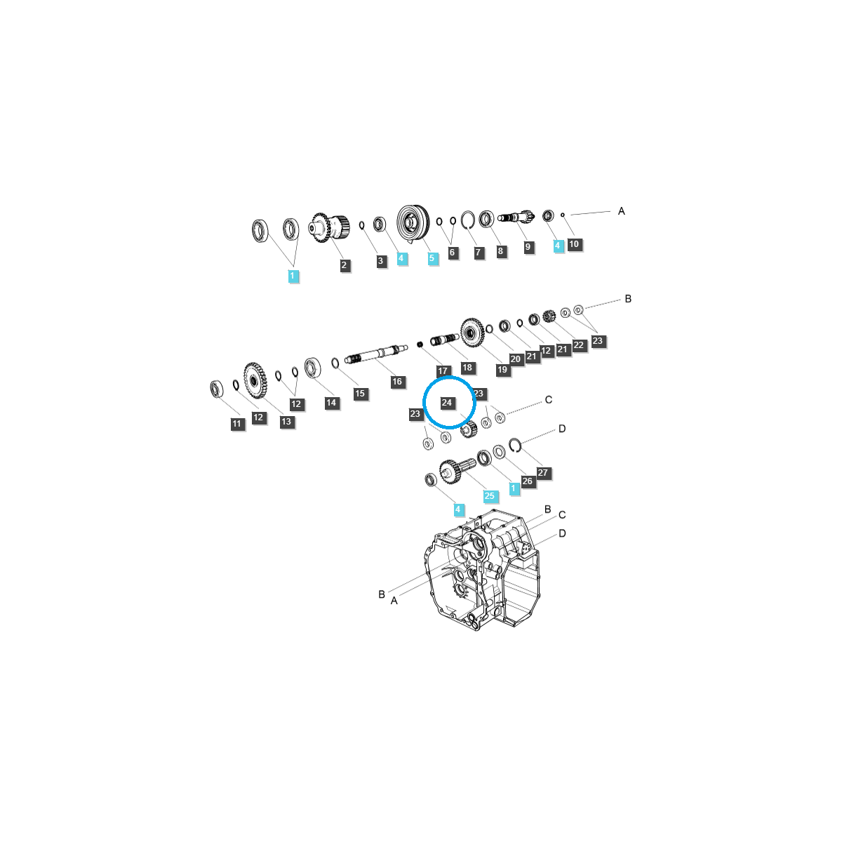 Zapfwelle (IDLE)19T / TRG285 / Ls Traktor 40197111