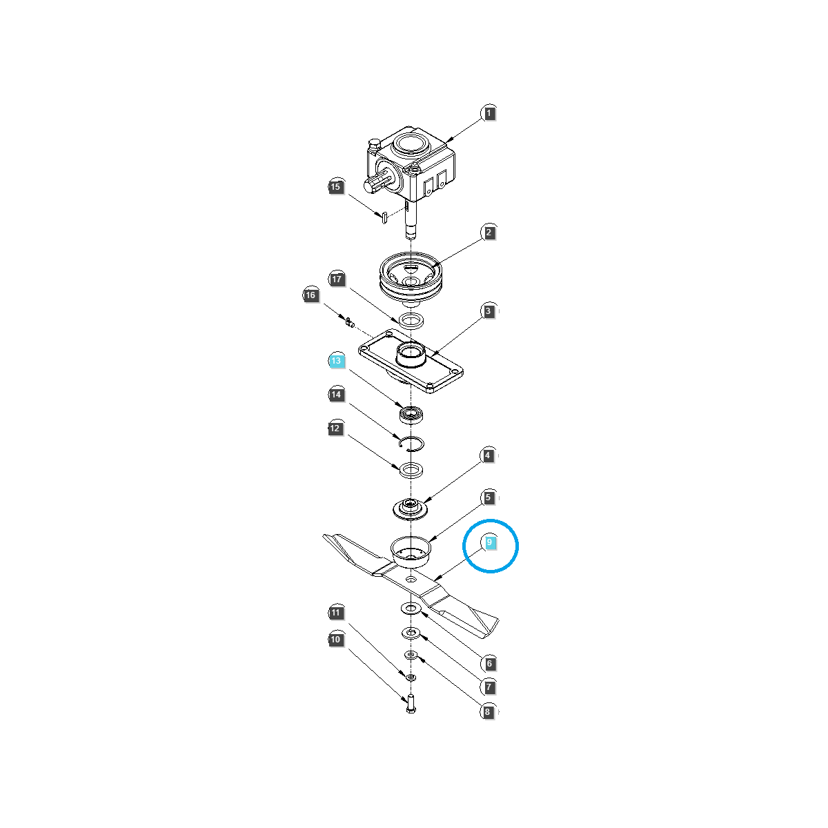 Lame de tondeuse d'entretien (droite) / TSMM / Tracteur LS 40378726