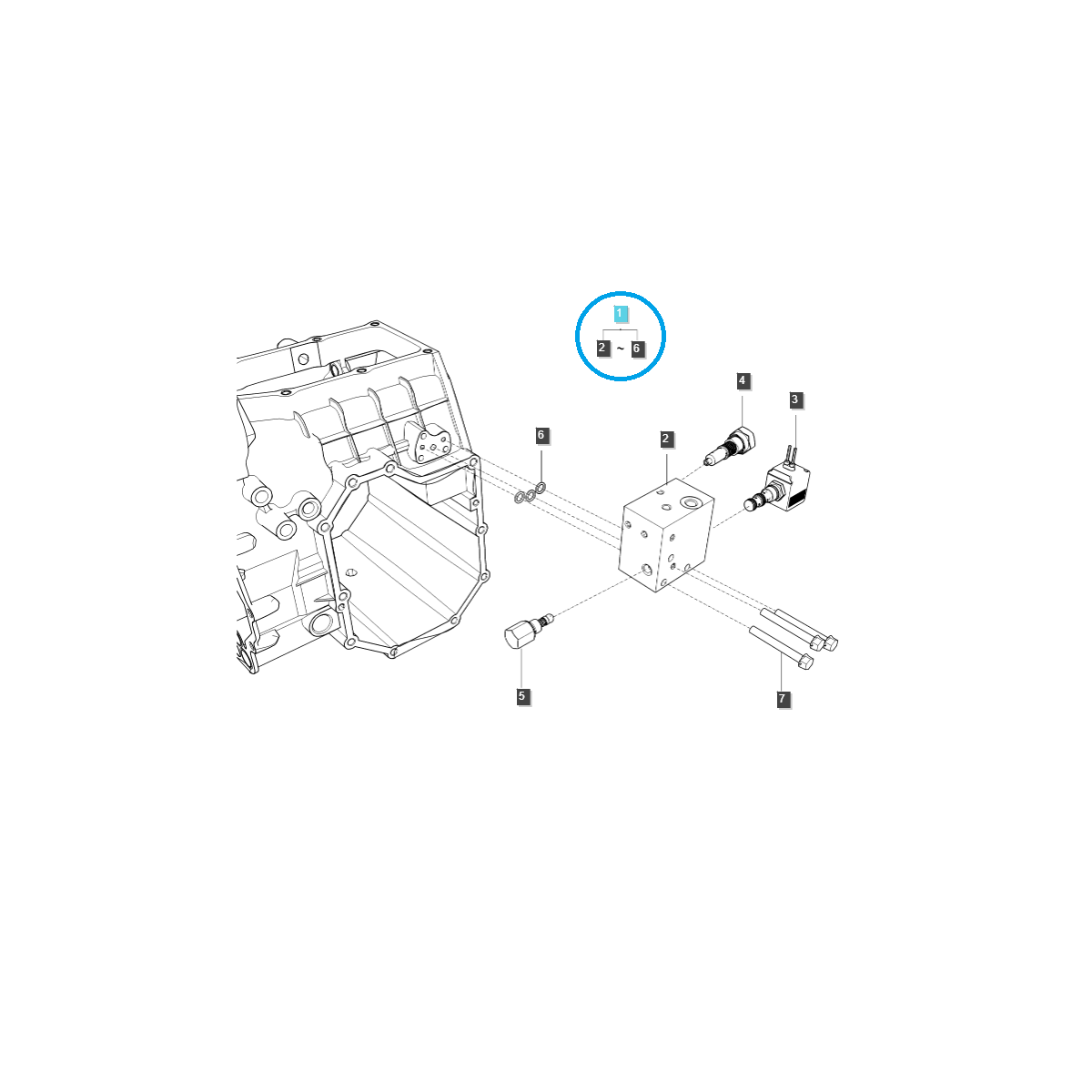 Sada ventilů PTO / traktor LS / č. 40354835 (40264633)