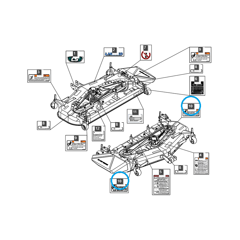 otros cortacéspedes de mantenimiento - Adhesivo de advertencia/tractor LS 40376542