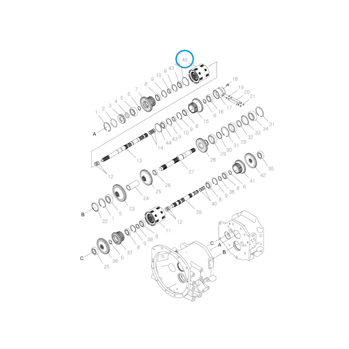 Embrayage d'inverseur de marche / TRG281 / Tracteur LS / N° 40221121