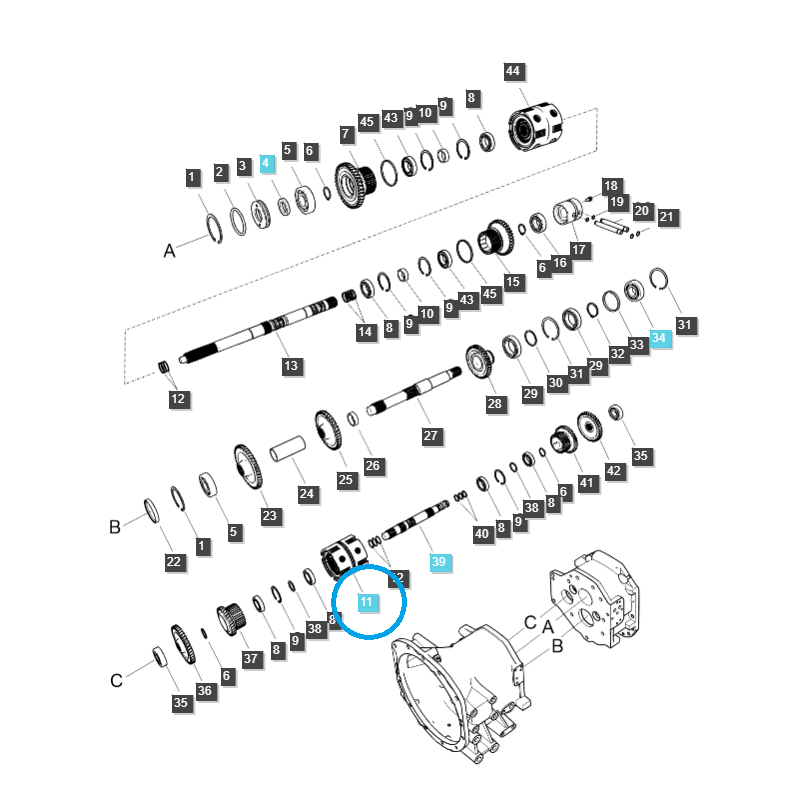 embragues completos - Embrague de lanzadera / TRG281 / Tractor LS / N.° 40214674