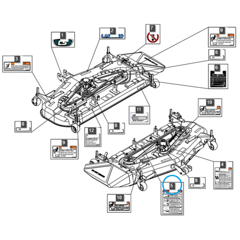 autres tondeuses d entretien - Autocollant d'avertissement / Tracteur LS n° 40376544
