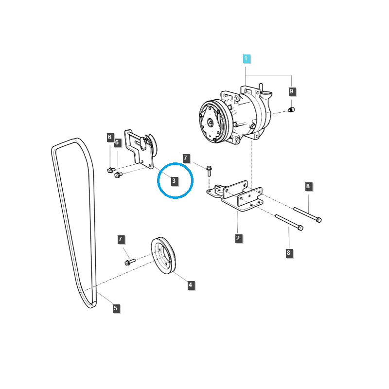 zbývající - Držák napínáku kladky / TRG865 / LS Traktor 40283645