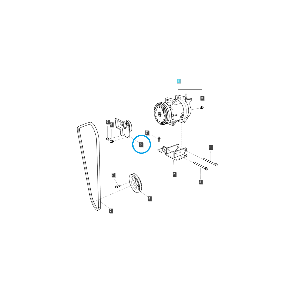 Držiak napínača kladky / TRG865 / LS Traktor 40283645