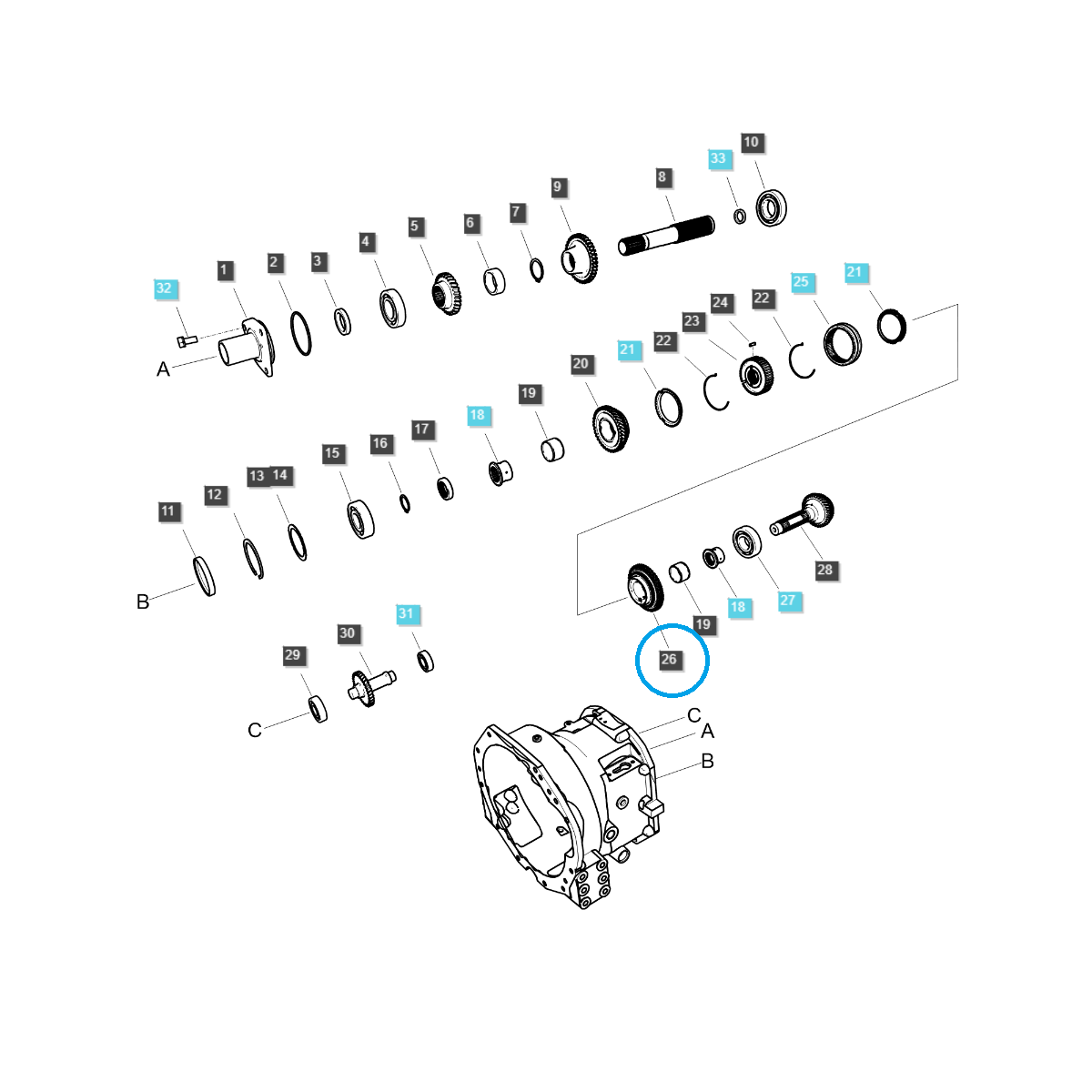 Gear sprocket / DRVN-TRG281 / LS Tractor 40009061