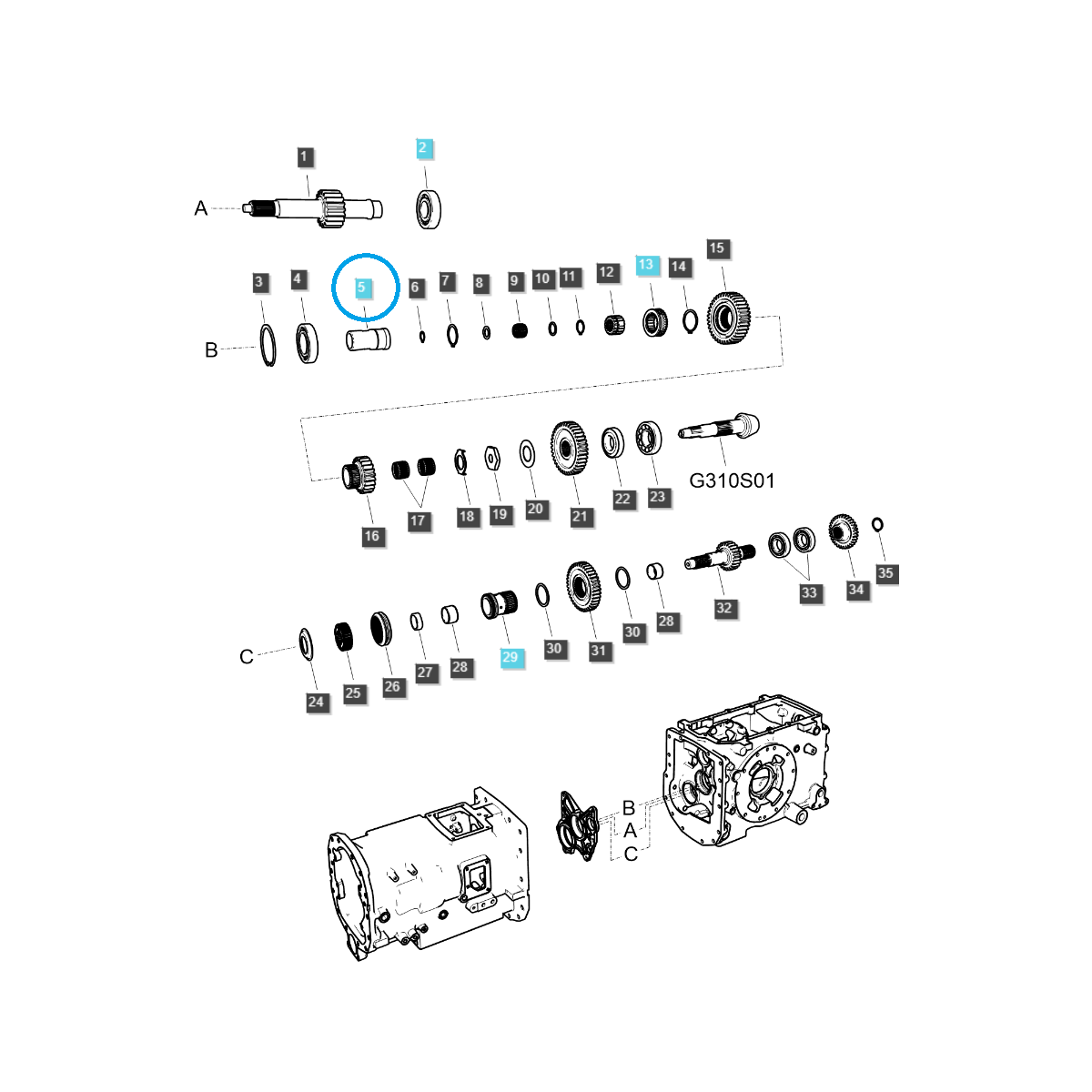 Spojovací hriadeľ / TRG285 / Ls Traktor 40031344