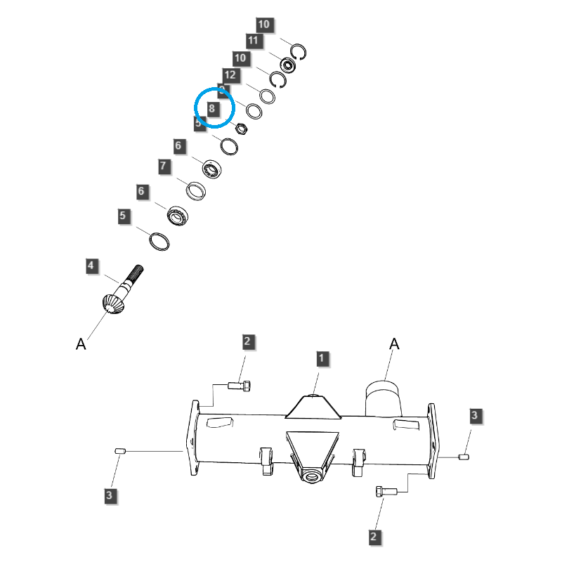 cojones - Tuerca de bloqueo M24 / TRG400 / LS Tractor 40195038
