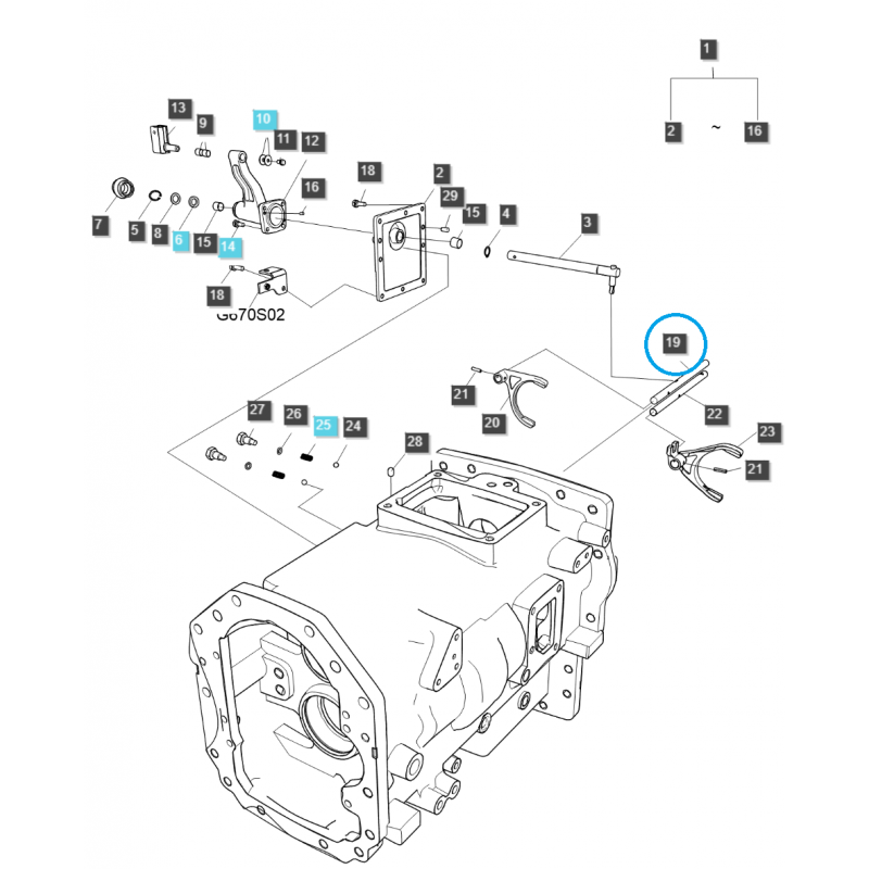 transmission - Arbre sélecteur de vitesses (3-4) / TRG290 / Ls Tracteur 40257959