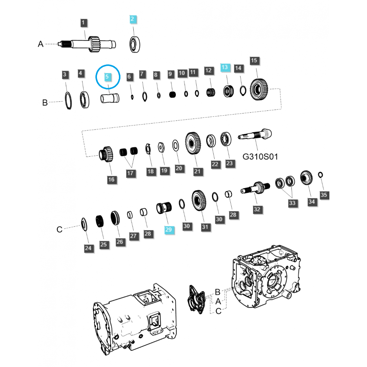 Connecting shaft / TRG285 / Ls Tractor 40345511