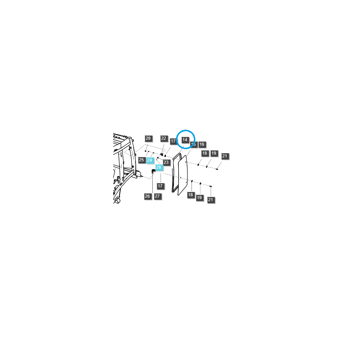 Heckscheibendichtung / TRG863 / LS Traktor 40260519