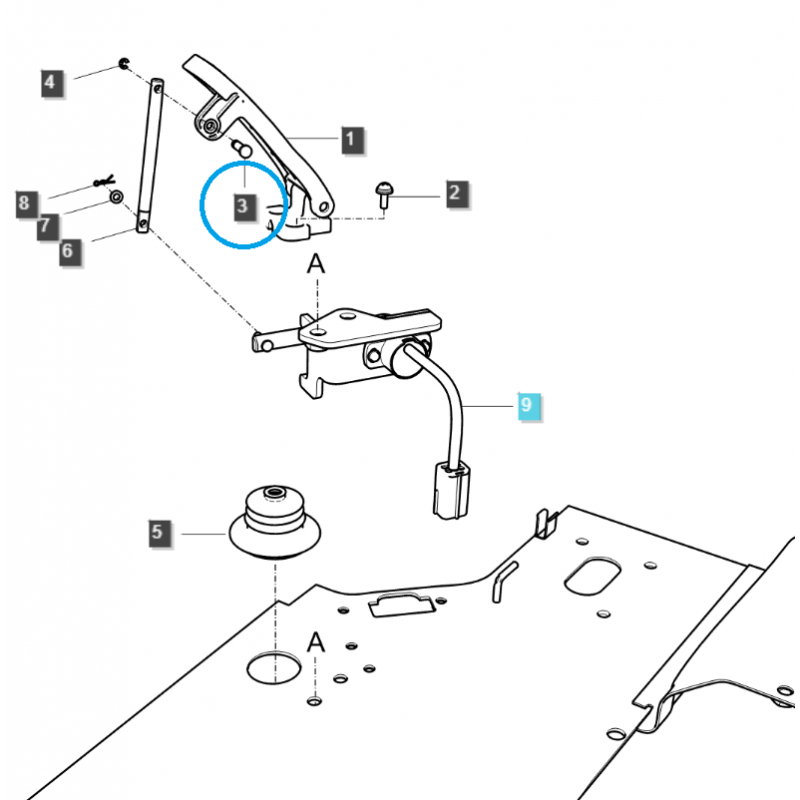 pads - Gaspedalstift / TRG100 / LS Traktor / Nr. 40278609
