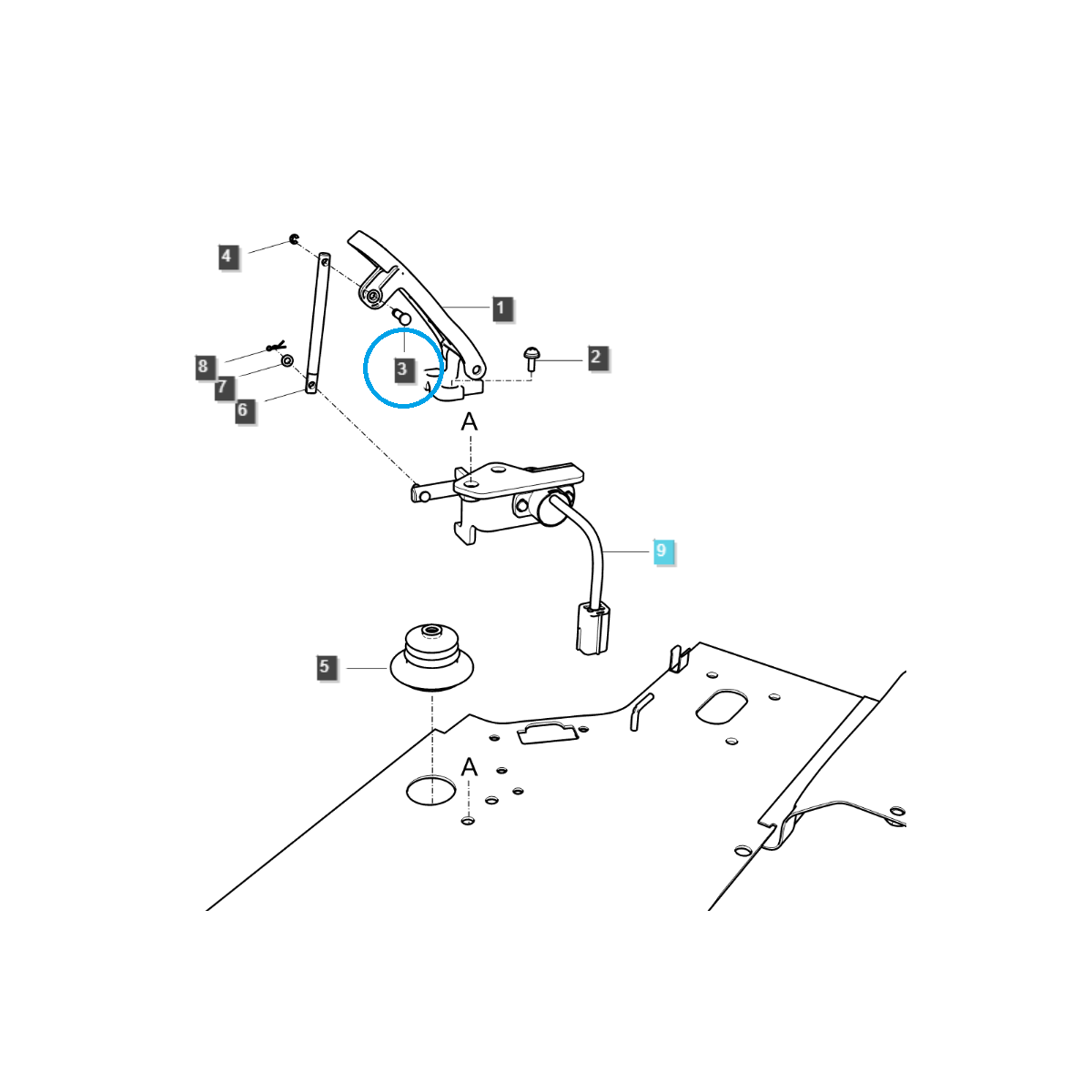 Gaspedalstift / TRG100 / Ls Traktor 40278609