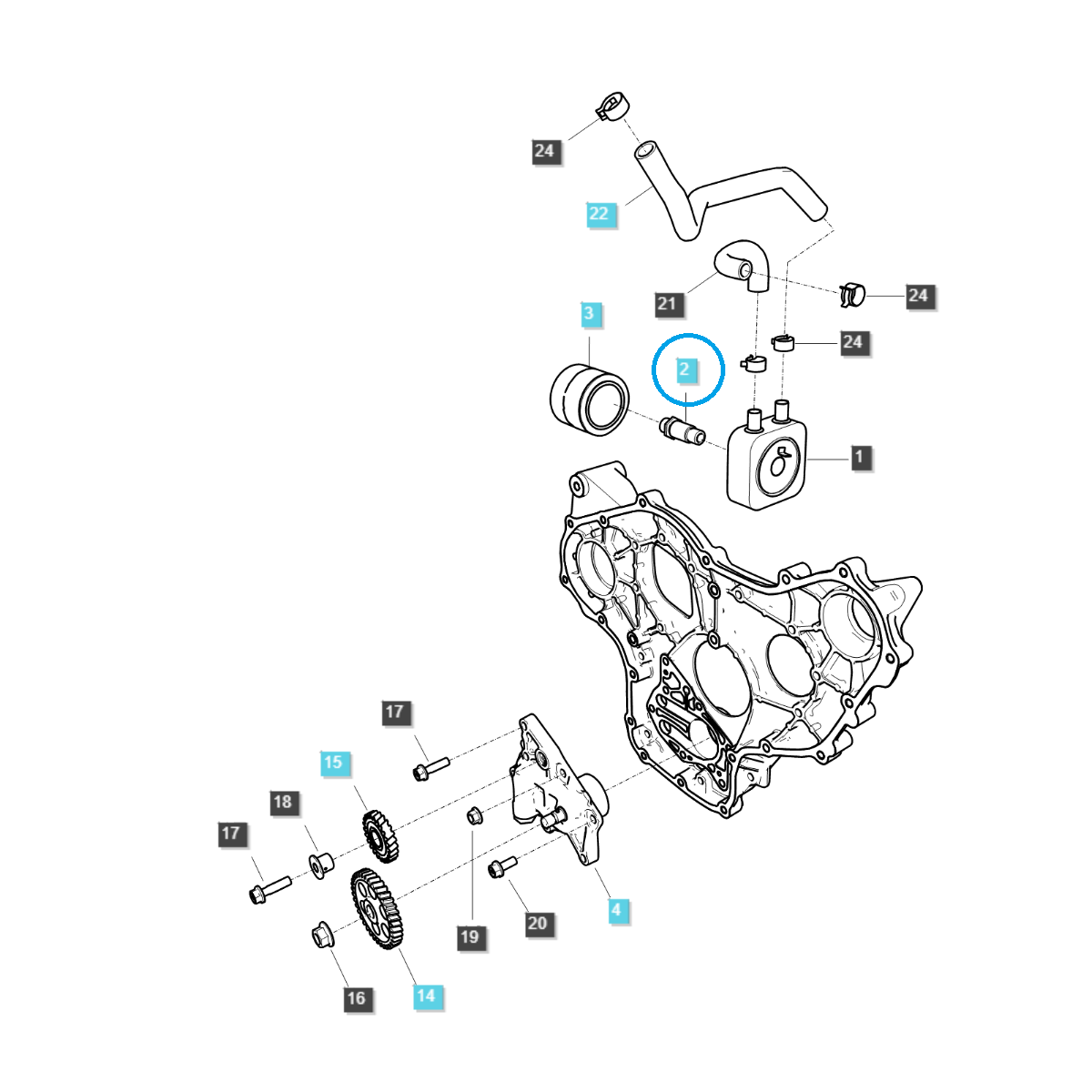 autres système hydraulique - Adaptateur de filtre hydraulique / EGQ140 / Tracteur LS / N° 40402891