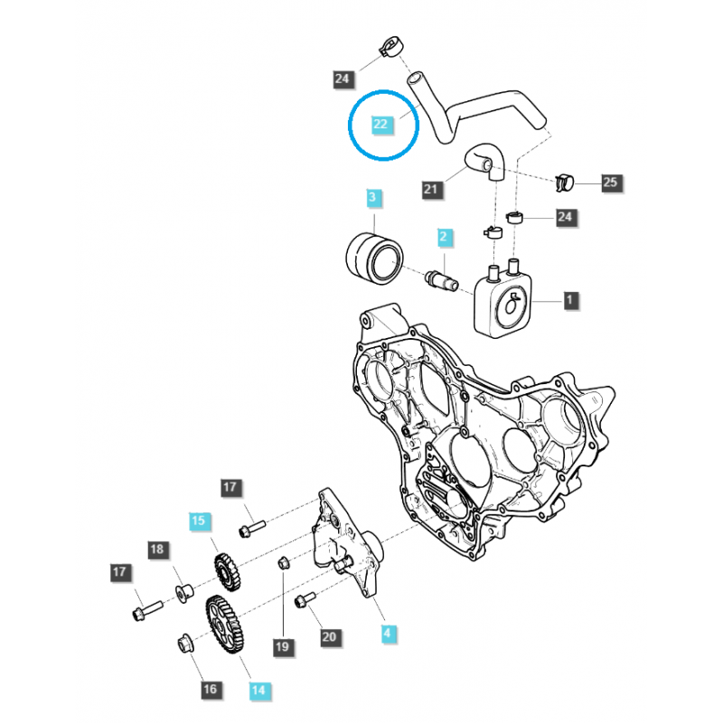 serpents - Tuyau du système de refroidissement d'huile / EGQ135 / Tracteur LS / no.