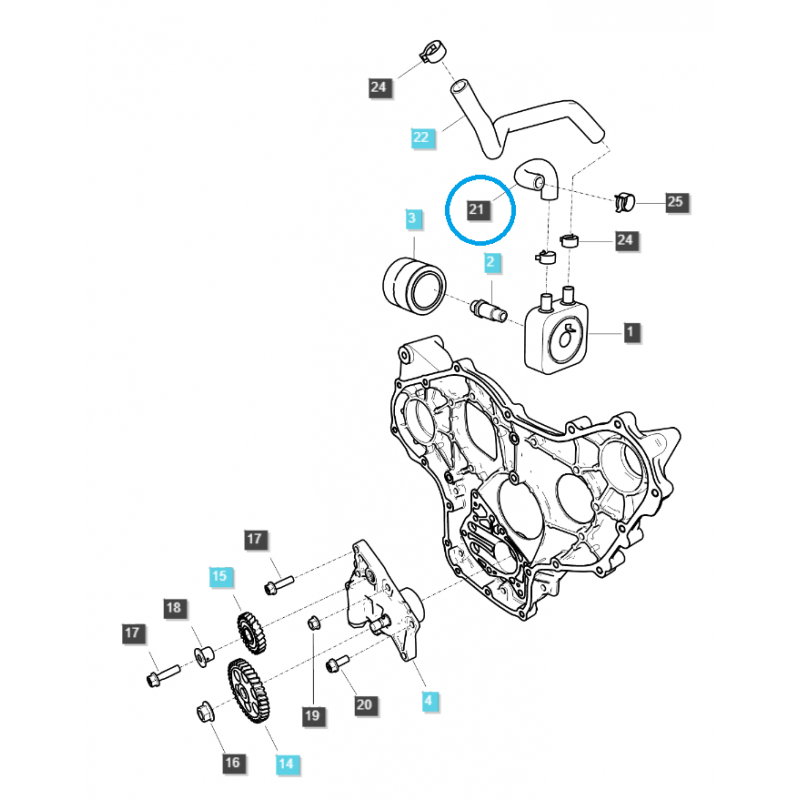 pozostale silnik - Wąż układu chłodzenia oleju / EGQ135 / LS Tractor / nr 40266147