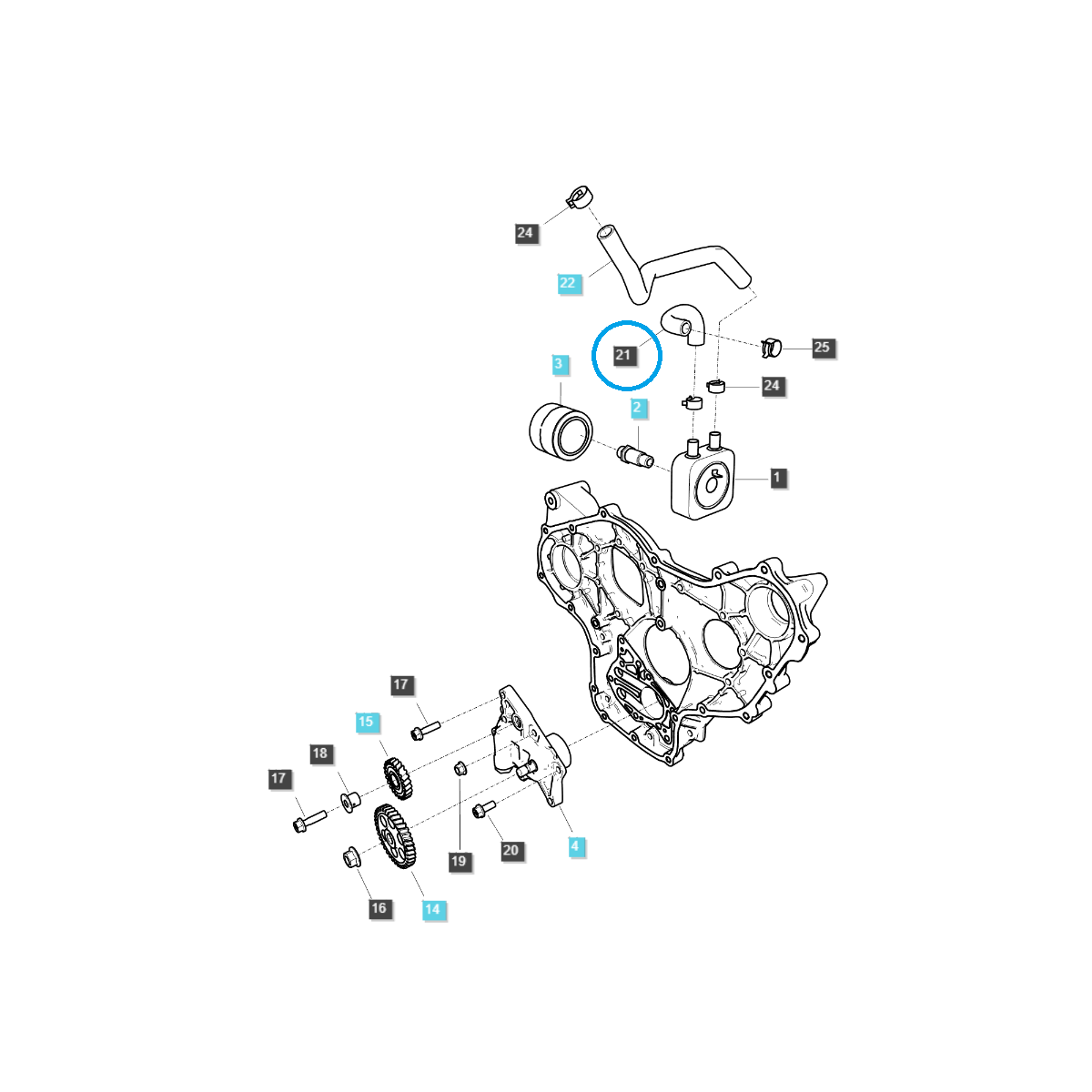 Oil Cooling Hose / EGQ135 / LS Tractor / No. 40266147