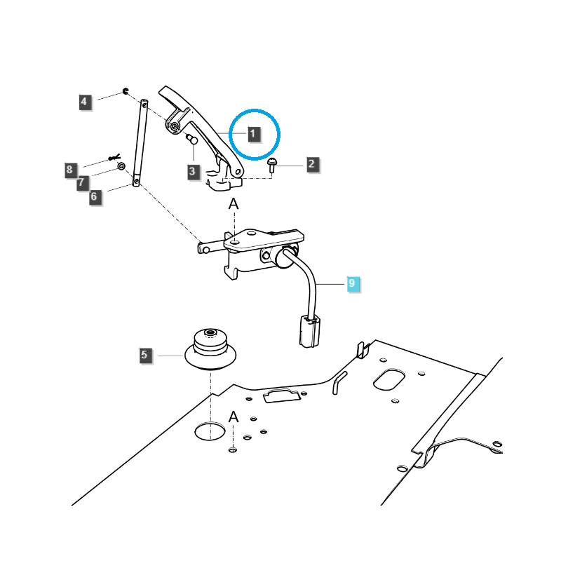 pedale und hebel - Gaspedal / TRG100 / LS Traktor / Nr. 40275751