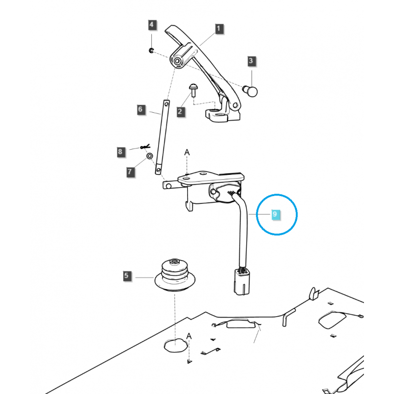 pédales et leviers - Pédale d'accélérateur / TRG750 / Tracteur LS / LS MT3.35 / MT3.40 / MT3.50 / MT3.60 / nr 40352838