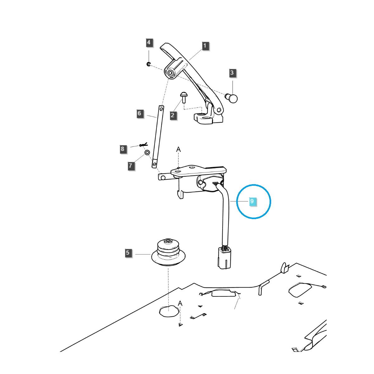 Plynový pedál / TRG750 / LS Traktor / LS MT3.35 / MT3.40 / MT3.50 / MT3.60 / nr 40352838
