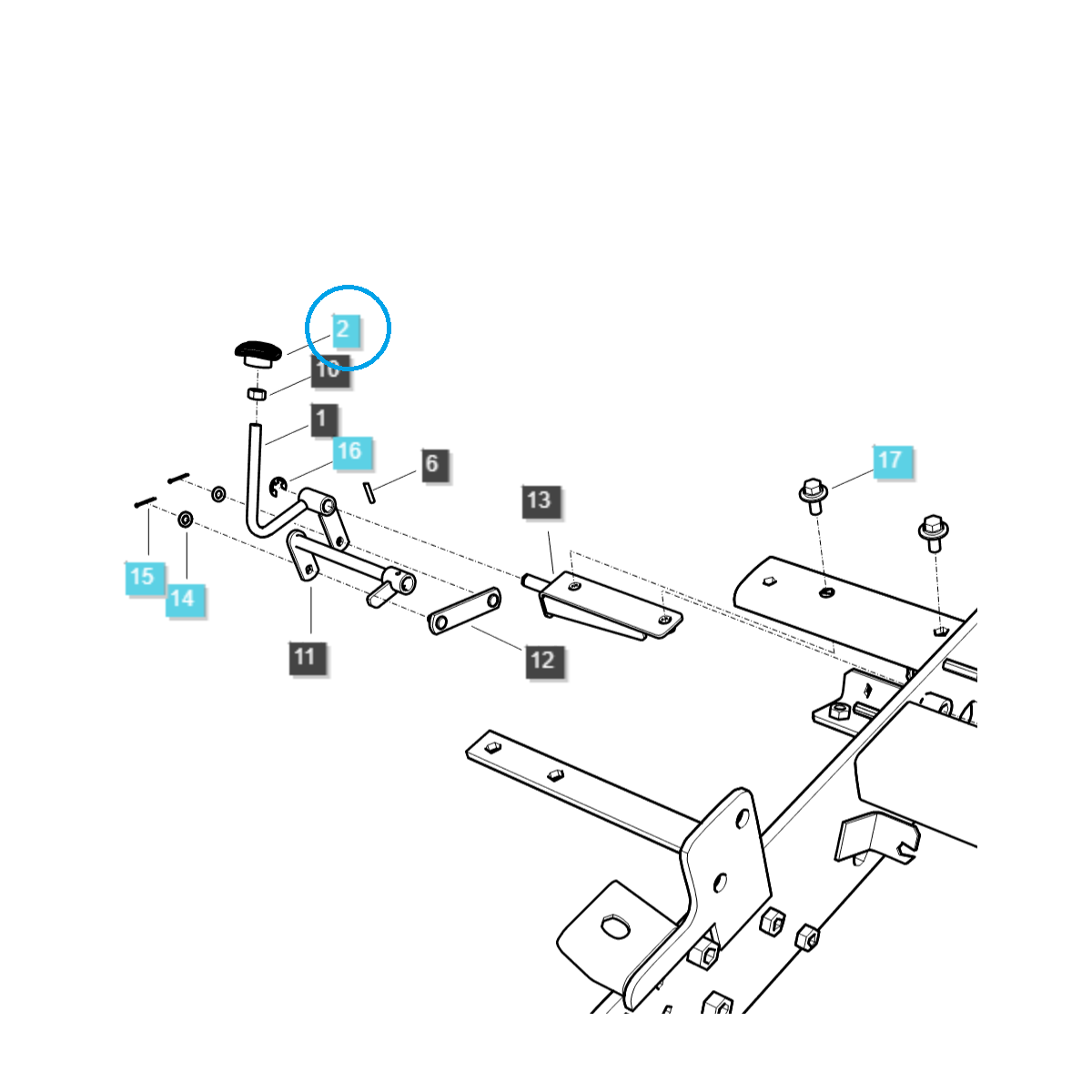 Gaspedalabdeckung / TRG100 / LS Traktor / Nr. 40426508