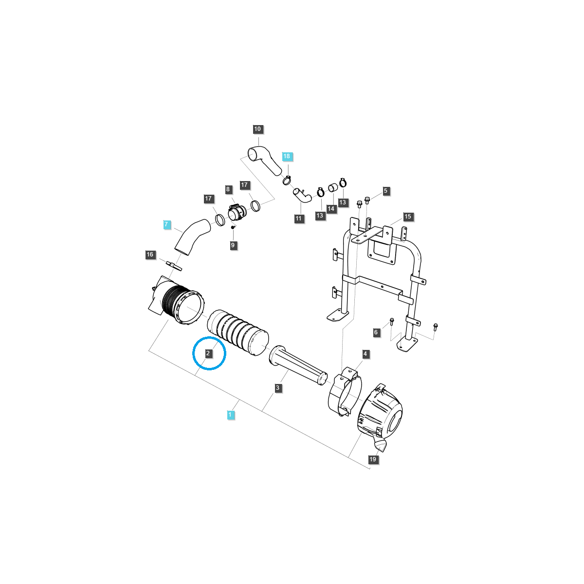 Cartouche de filtre à air 6,5 pouces / TRG190 / Ls Tractor 40364278