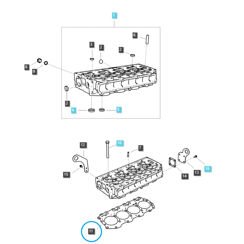joints de culasse - Joint de culasse / EGQ116 / Tracteur LS / n° 40217410