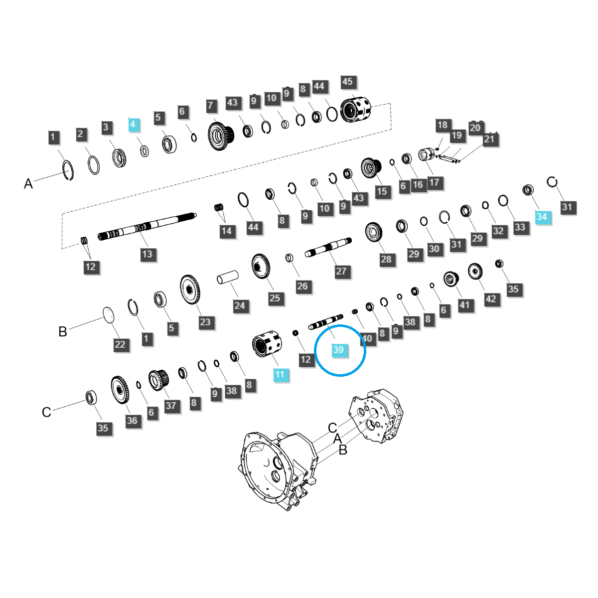 Intermediate shaft / TRG281 / Ls Tractor 40328203