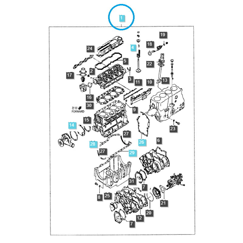 jeux de joints - Joints moteur / TRG010 / Tracteur LS / LS R41 / LS R43 / LS R50 / LS R60 / LS R65 / no. 2015-2001
