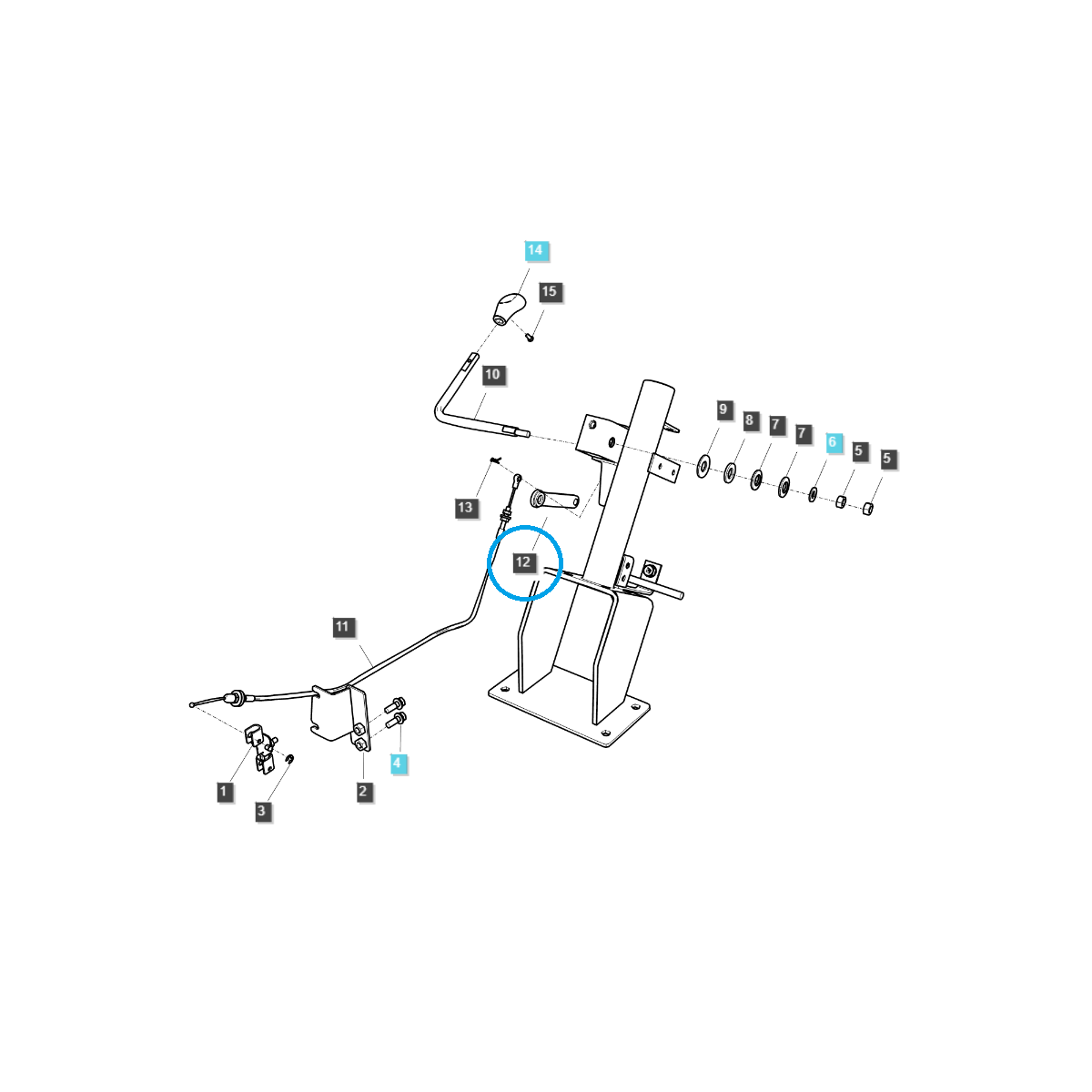 fuel tanks - Hand throttle cable / TRG100 / LS Tractor / no. 40011897