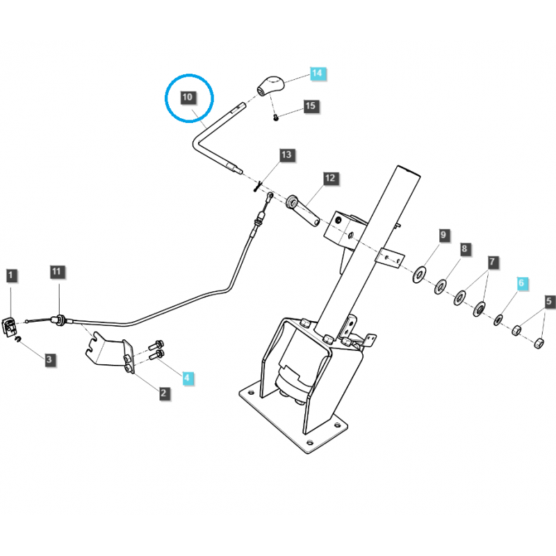 pédales et leviers - Levier d'accélérateur à main / TRG100 / Tracteur LS / LS J23 / J27 / XJ25 / n° 40194289