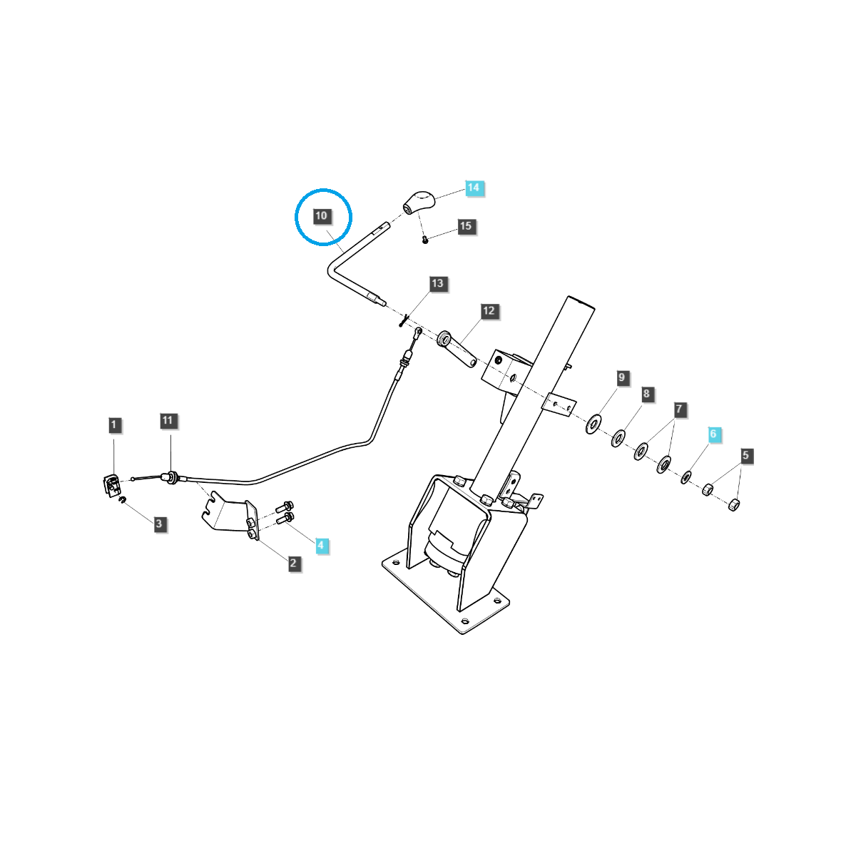 Ruční páka plynu / TRG100 / Traktor LS / LS J23 / J27 / XJ25 / č. 40194289