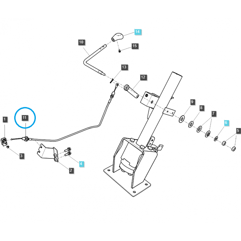 câbles de gaz - Câble d'accélérateur manuel - LS Tractor LS XJ25/LS J23/LS J27