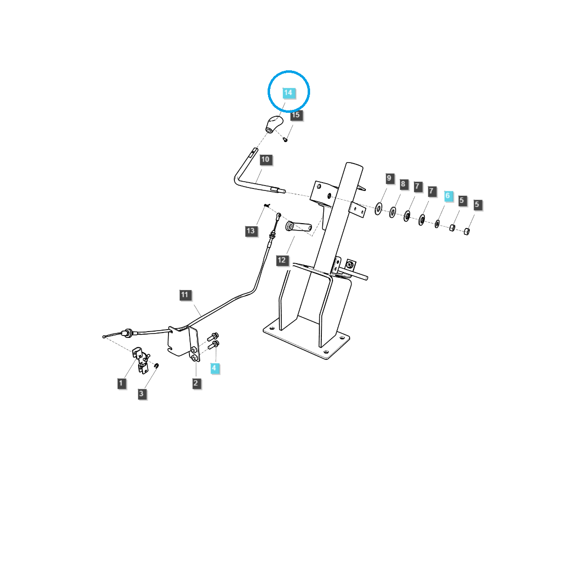 Hand throttle knob / TRG970 / LS Tractor / no. 40426493